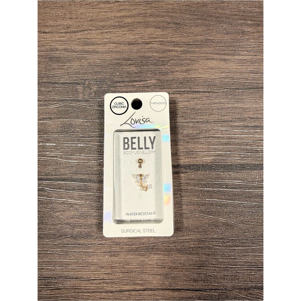 Lovisa Gold Tone Cubic Zirconia Belly Button Ring - Gold